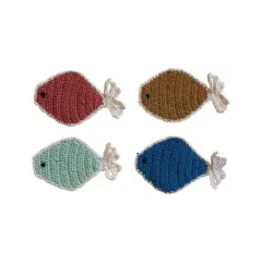 Hello Honey&reg; Multicolor Cotton Crocheted Fish Shape Dish Scrub Set, 4ct.