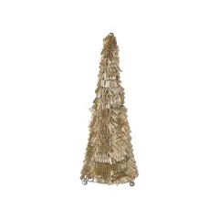 Hello Honey&reg; 10.75" Gold & Nickel Wire & Glass Beaded Christmas Tree