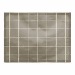 Taupe & White Check Cotton Twill Placemat
