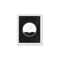 Moon Circle 6 11" x 14" White Framed Print Under Plexiglass
