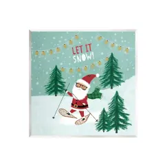 Stupell Industries Let it Snow Santa Snowshoeing Wall Art