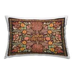 Stupell Industries Gather Together on Brown Decorative Printed Throw Pillow