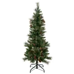 4.5ft. Pre-Lit Yorkshire Pine Pencil Artificial Christmas Tree, Clear Lights