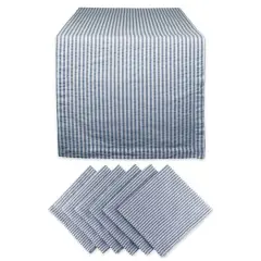 DII&reg; French Blue Seersucker Table Runner & Napkin Set