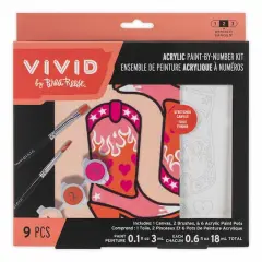 VIVID by Brea Reese&reg; Cowboy Boots Acrylic Paint-by-Number Kit