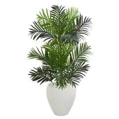 3.5ft. Artificial Paradise Palm Tree in White Planter