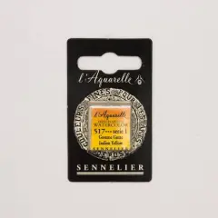 Sennelier French Artists' Watercolor Paint, Half Pan 517 Indian Yellow