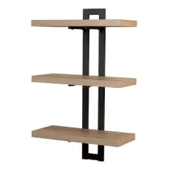 Household Essentials Jamestown 3-Tier Wall Shelf Brown