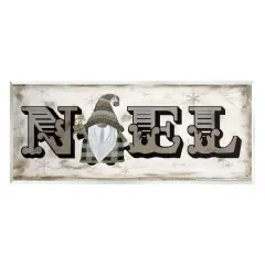 Stupell Industries Vintage Gnome Noel Phrase Wall Plaque Art