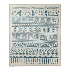 Blue Aztec 50" x 60" Coral Fleece Blanket