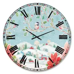 Designart 'Country Flower Snowflakes Ii Traditional Wall Clock