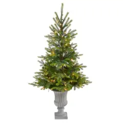 56in. Pre-Lit North Carolina Spruce Artificial Christmas Tree In Decorative Urn, Clear Lights