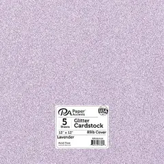 PA Paper&trade; Accents 12" x 12" Glitter Cardstock, 5 Sheets Lavender