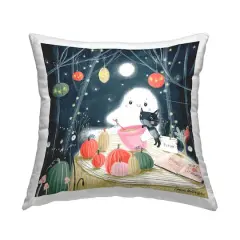 Stupell Industries Halloween Ghost & Cat Baking Throw Pillow