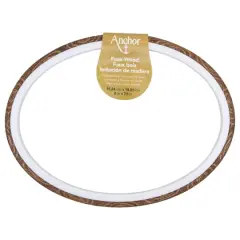Anchor&reg; 7.5" Faux Wood Oval Embroidery Hoop & Frame
