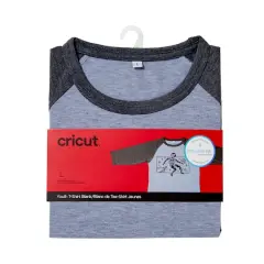 Cricut&reg; Unisex Youth Raglan Sleeve T-Shirt Blank Dark Heathered Gray