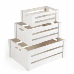 NEX&trade; Distressed Wood Storage Containers Display Risers Set Natural