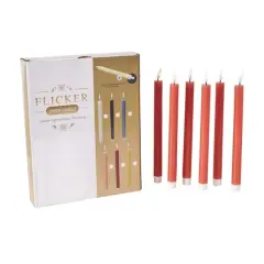 11" Flameless Wax Candles with Remote Control, 6ct. Red