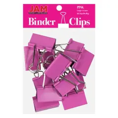 JAM Paper 1.5" Binder Clips, 12ct. Pink