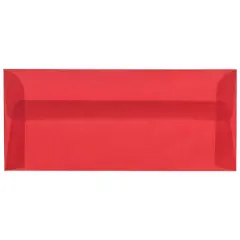 JAM Paper 4.125" x 9.5" Business Translucent Vellum Envelopes, 25ct. Primary Red
