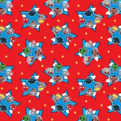 Marvel Kawaii Red Superheroes Cotton Fabric