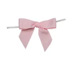 JAM Paper 2.5" Grosgrain Twist Tie Bows, 100ct. Light Pink