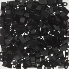 Miyuki&reg; Half Tila&reg; 5mm 2-Hole Glass Seed Beads Jet Black