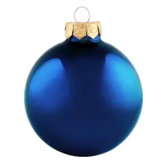 Whitehurst 4ct. 4.75" Glossy Glass Ball Ornaments Midnight Blue Shiny