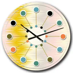 Designart 'Retro Abstract Design Iv Mid-Century Modern Wall Clock