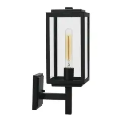 Hello Honey&reg; Robert Stevenson Lighting Addison 17" Textured Black Metal & Glass Outdoor Light