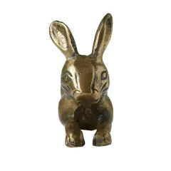Hello Honey&reg; 11" Antique Brass Decorative Embossed Aluminum Rabbit