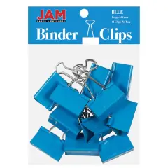 JAM Paper 1.5" Binder Clips, 12ct. Blue