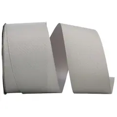 JAM Paper 3" Grosgrain Texture Wired Ribbon Pewter