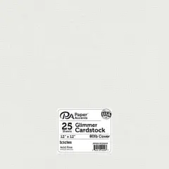 PA Paper&trade; Accents 12" x 12" 80lb. Glimmer Cardstock, 25 Sheets Icicles