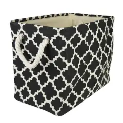 DII&reg; Medium Rectangle Polyester Lattice Bin Black