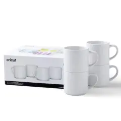 Cricut&reg; 10oz. White Stackable Ceramic Mug Blanks, 4ct.