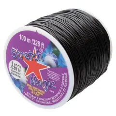 Stretch Magic&reg; 1mm Black Bead & Jewelry Cord, 100m