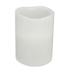 8" White LED Flameless Wick Flickering Pillar Candle