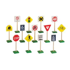 Guidecraft&reg; 7" Block Play Traffic Signs