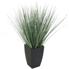19" Onion Grass Artificial Plant with Black Plastic Pot