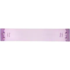 72" Pastel Purple Happy Easter Plaid Table Runner