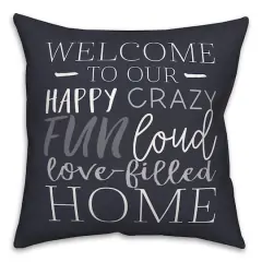18" x 18" Love Filled Home Throw Pillow Navy