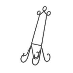 Traditional Scrolling Black Metal Easel, 19" x 6" x 9"