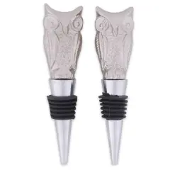 Silver Owl Bottle Stopper Set