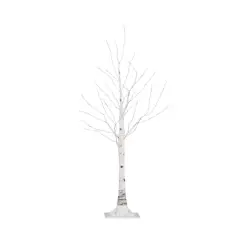 3ft. Pre-Lit White Birch Artificial Christmas Tree, Warm White LED Lights