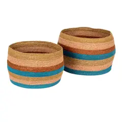 Hello Honey&reg; Multicolor Vibrant Striped Seagrass Basket Set
