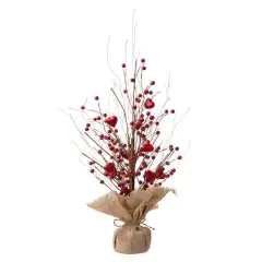 Glitzhome&reg; 18" Valentine's Berry Heart Table Tree