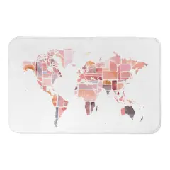 Colorful World Map 34" x 21" Bath Mat