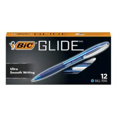 BIC&reg; Glide&trade; Blue Medium Point 1mm Retractable Ball Pens, 12ct.