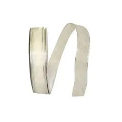 JAM Paper 5/8" x 25yd. Sheer Wired Ribbon Ivory